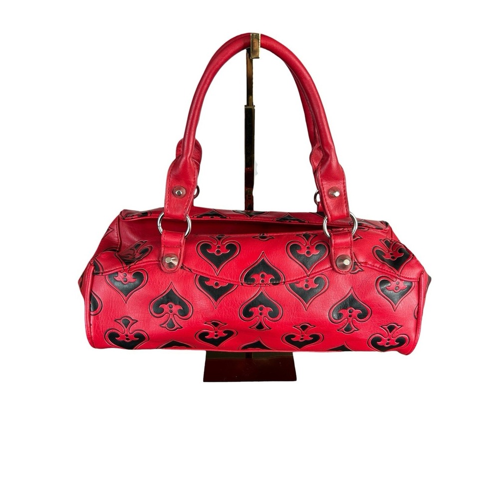 VTG Lux De Ville Y2k Barrel Satchel Handbag Rockabilly Punk Goth Vegas Casino - Picture 2 of 8